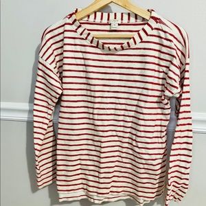 J. Crew Striped Boatneck Top